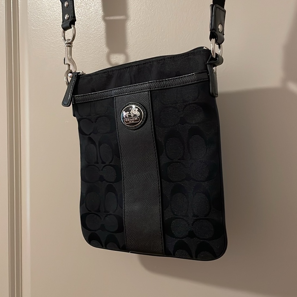 Coach Black Monogram Crossbody Bag